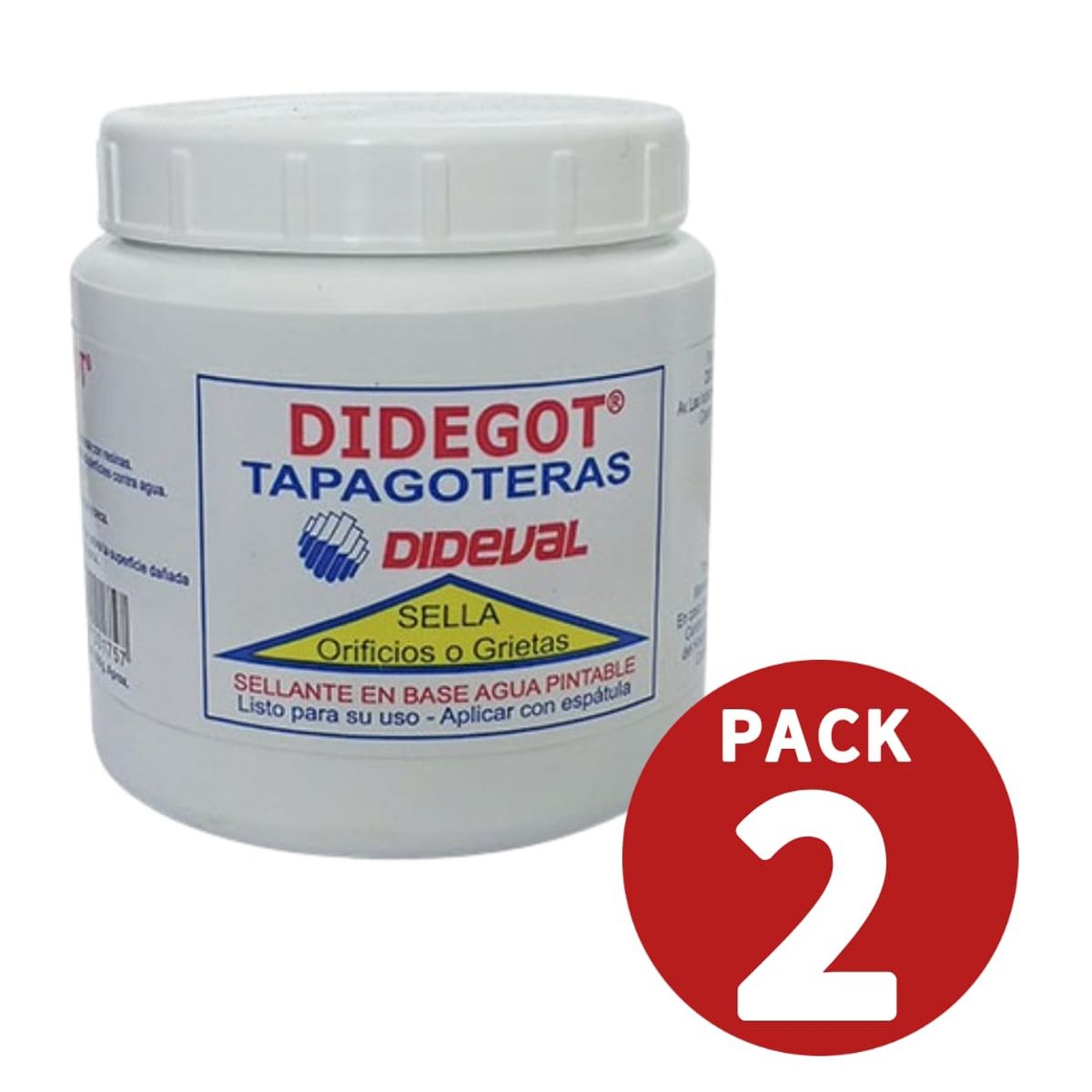 GENERICO - Tapagoteras Didegot 500gr Pack 2 Und Sella Grietas