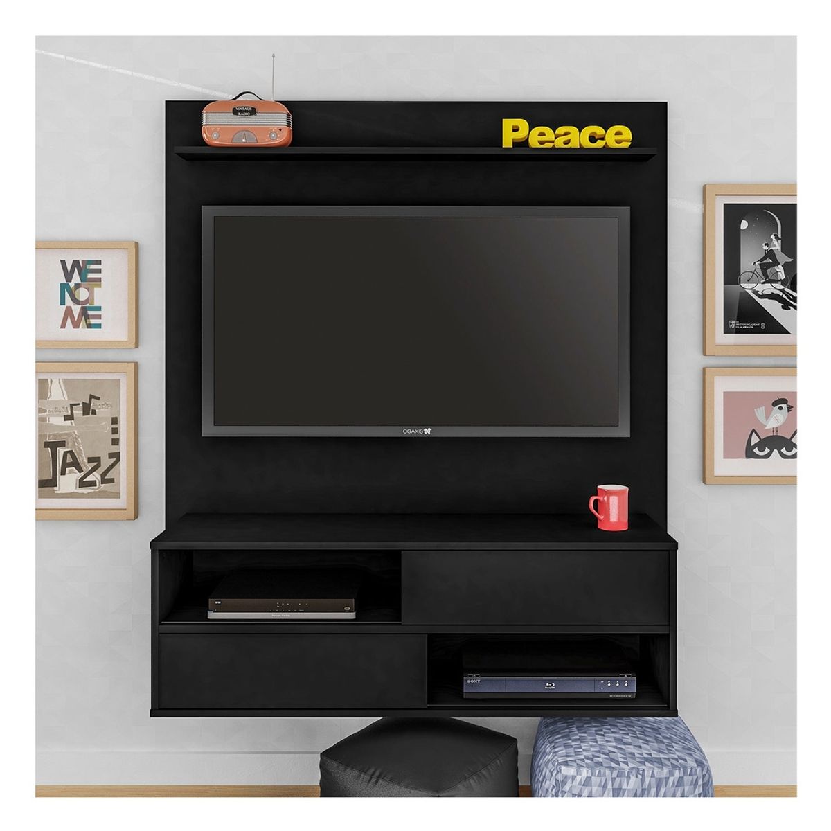 RODLER - Panel TV 50" Dallas Negro