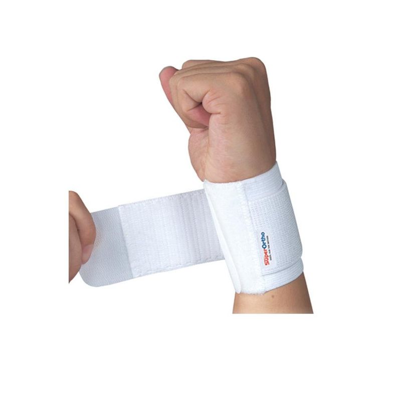 SUPER ORTHO - Muñequera Elástica con Velcro Blanca Talla S/M SUPER ORTHO