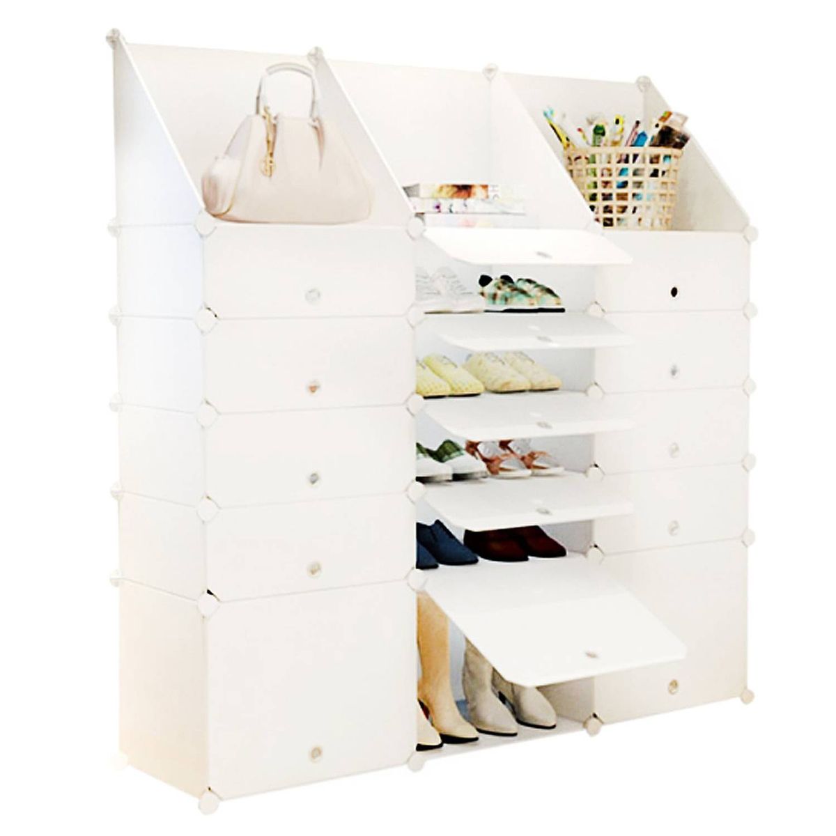 INSPIRACCI - CLOSET ZAPATERO MODULAR GRANDE 147x141x37 CM BLANCO