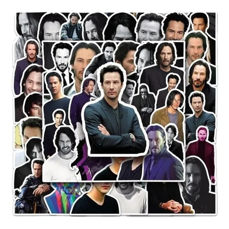 GARSIL - 50 Stickers Keanu Reeves - Etiquetas Autoadhesivas