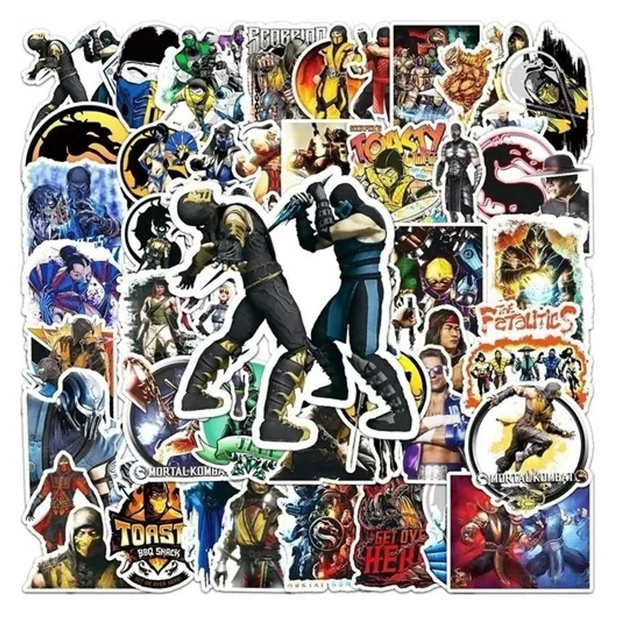 GARSIL - 50 Stickers Mortal Kombat - Etiquetas Autoadhesivas