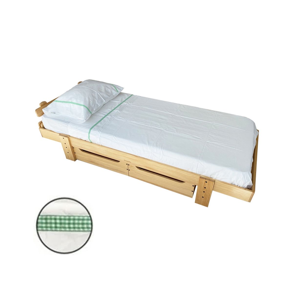 GROWME - SÁBANAS 300 HILOS para colchón angosto 190x77x22-Verde