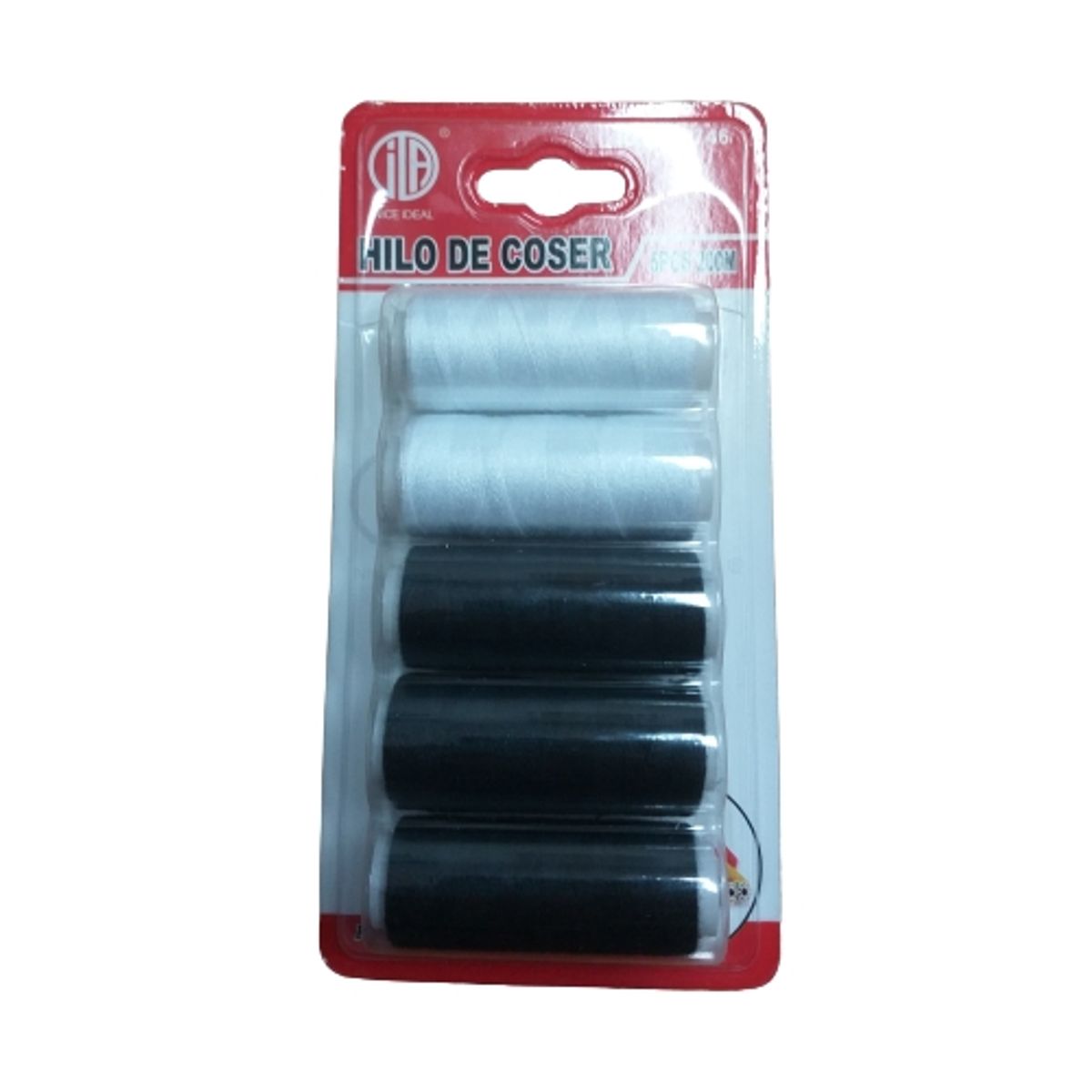 GENERICO - Hilo De Coser Blanco y Negro Nice Ideal 5pcs 200mm.