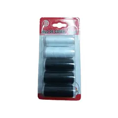 GENERICO - Hilo De Coser Blanco y Negro Nice Ideal 5pcs 200mm.