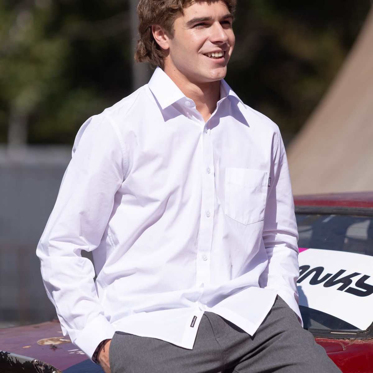MAUI AND SONS - Camisa Escolar Lisa Hombre Blanco Maui and Sons