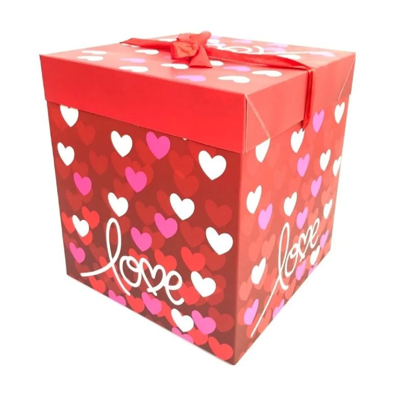 UNIVERSAL - Pack 2  Cajas De Regalo Plegable Diseño corazones  22x22x22cm