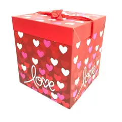 UNIVERSAL - Pack 2 Cajas De Regalo Plegable Diseño corazones 22x22x22cm