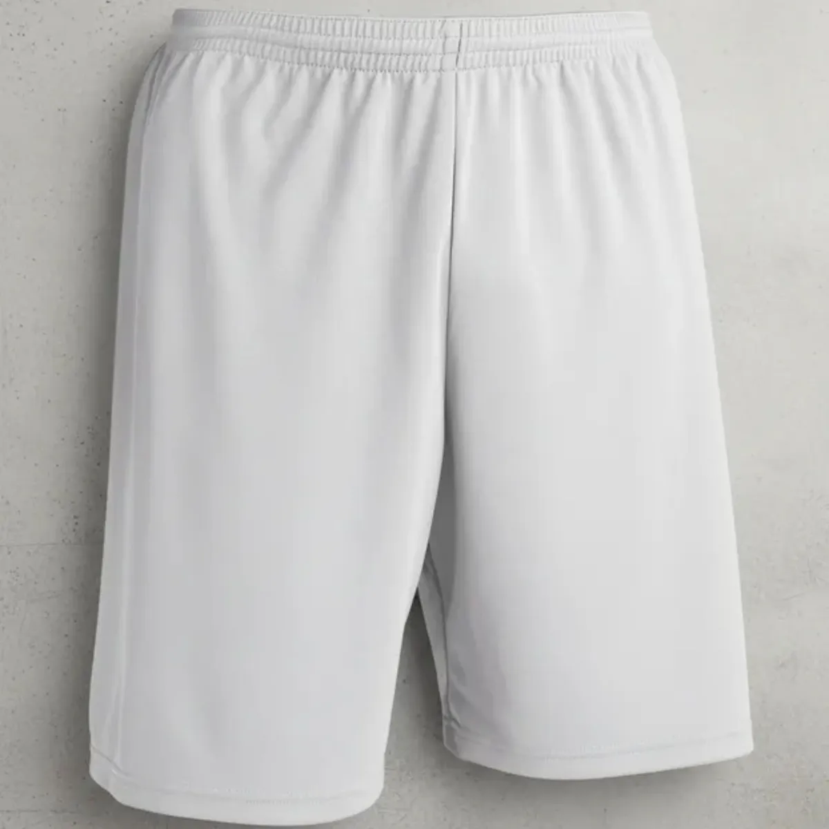 DRB - Short De Futbol Blanco Liso Costuras Reforzadas