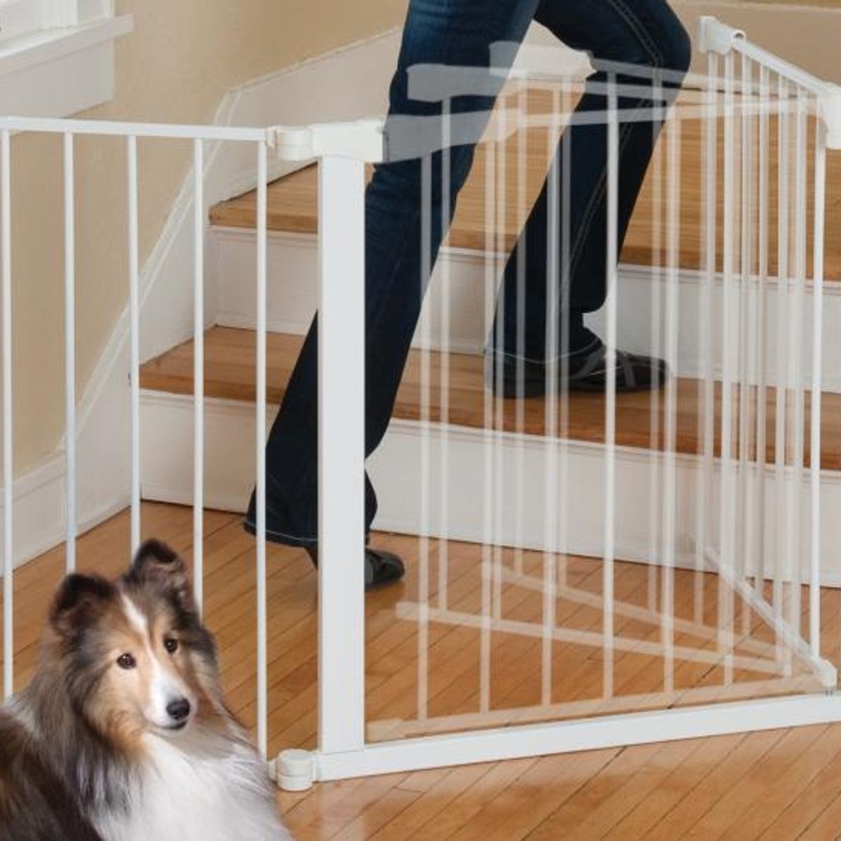 KIDCO - Puerta de Seguridad Autoconfigurable con Cierre Automático (210 cm) - Blanco