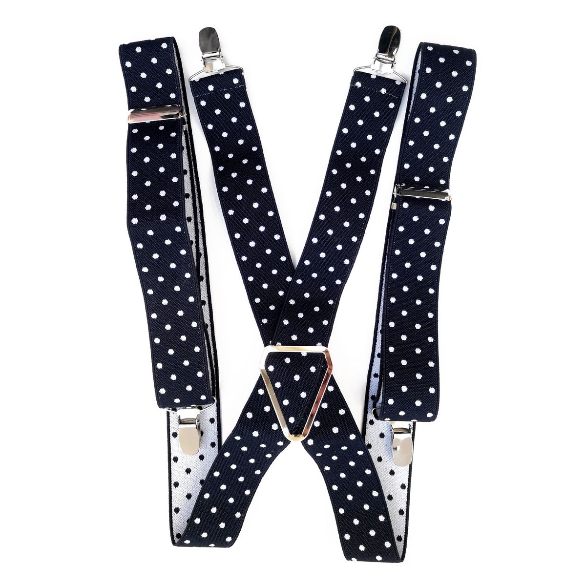 LUCIA CORBATAS - Suspensor hombre azul marino lunares blancos Luciacorbatas