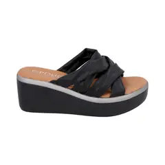 POLICE - Sandalia Mujer Negro Plataforma Lele