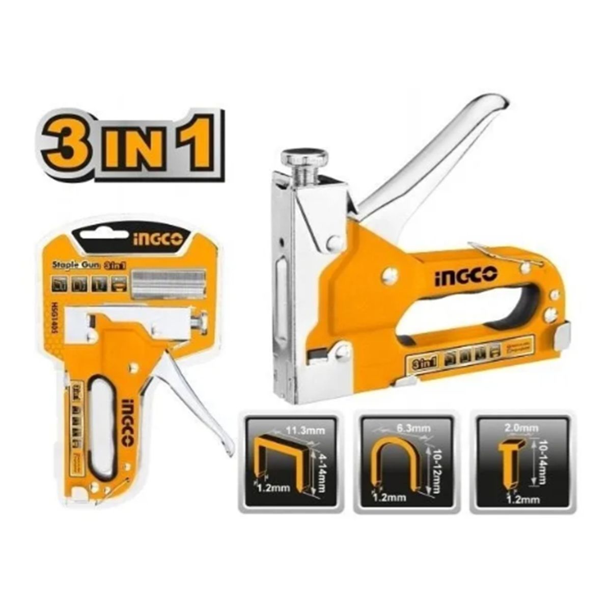 INGCO - Grapadora Manual 3 En 1  (4-14mm)