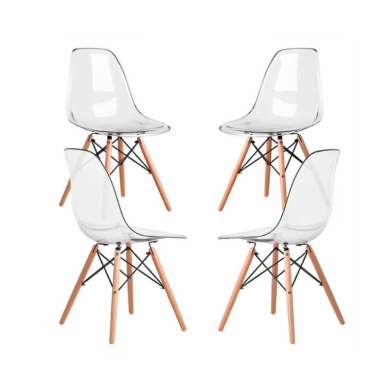 KLIK - Pack de 4 Sillas Eames Transparentes KLIK