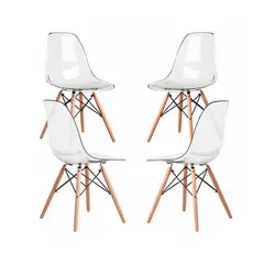 KLIK - Pack de 4 Sillas Eames Transparentes