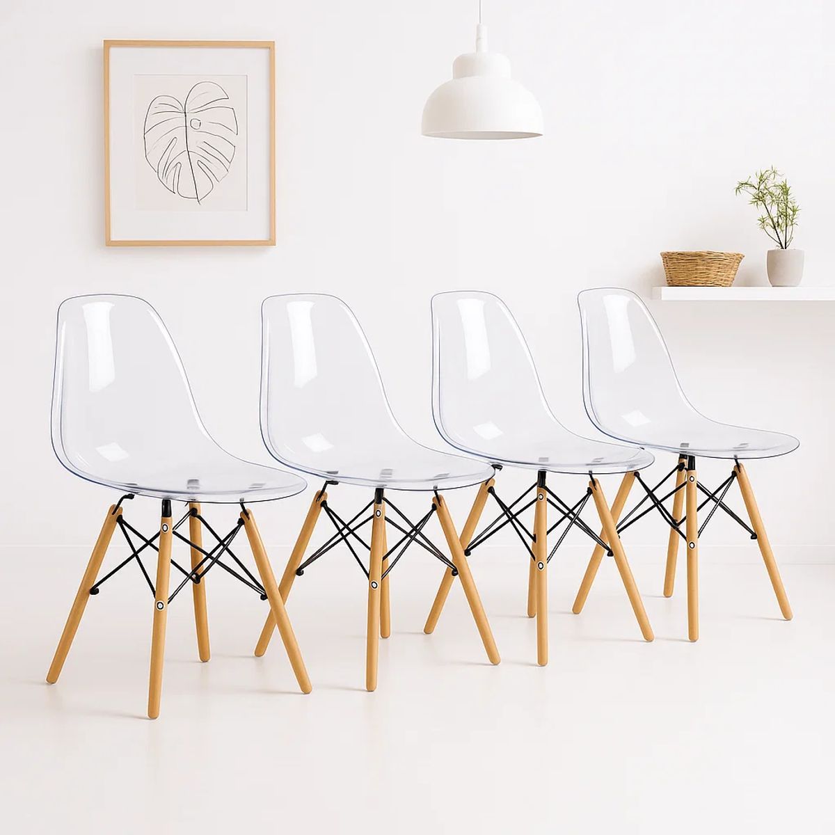 KLIK - Pack de 4 Sillas Eames Transparentes KLIK