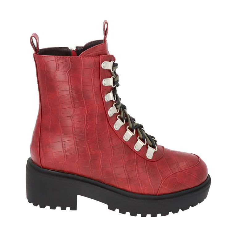 Botin Rojo Mujer Plataforma London 46