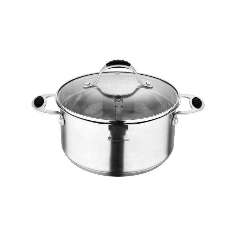 IMAHE - CACEROLA ACERO INOX CON TAPA VIDRIO 20X10 CM IMAHE