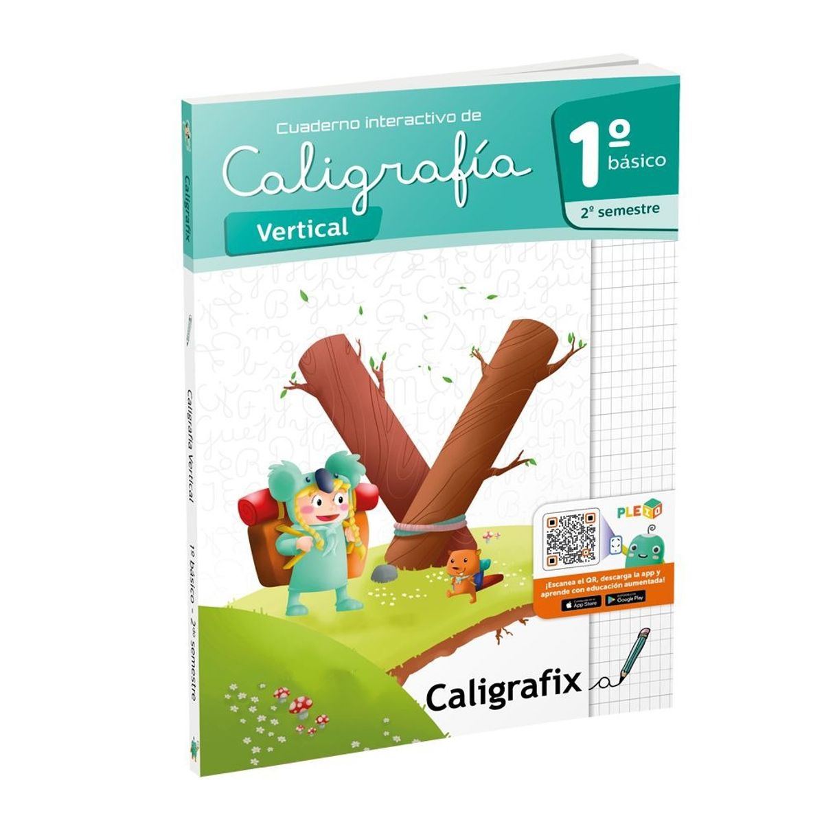 TOP10BOOKS - TEXTO Caligrafía Vertical 1 Básico - 2do Semestre - Interactivo