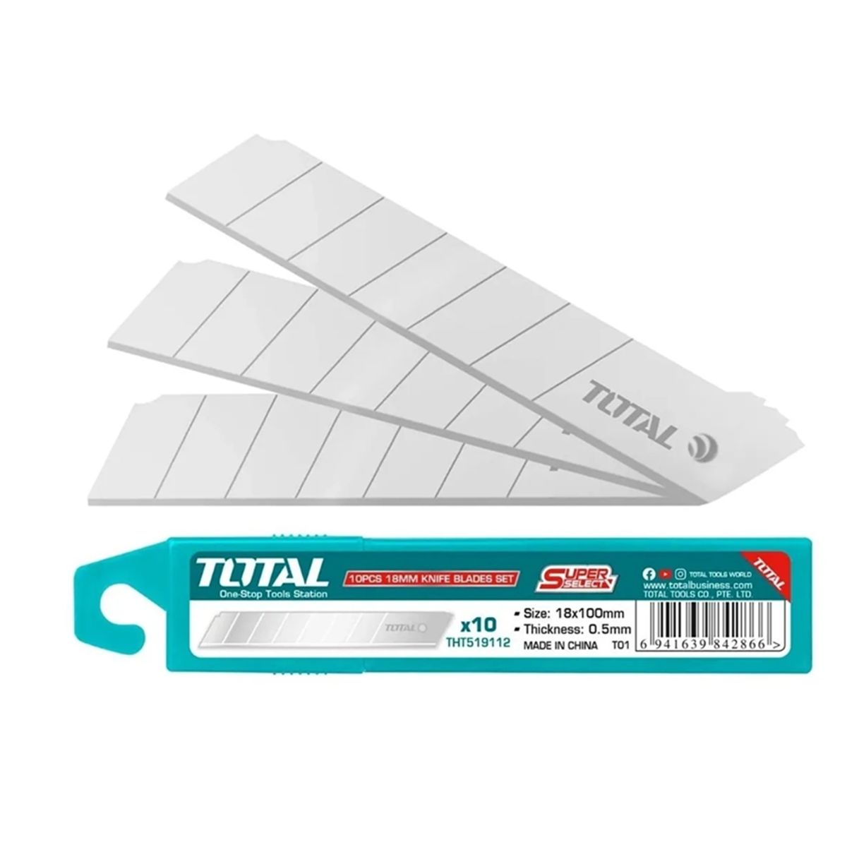 TOTAL TOOLS - repuesto Cuchillo Cartonero Corta Cartón 18x100mm 10 pcs
