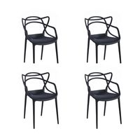 Pack de 4 sillas de terraza o comedor Master - Negras