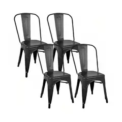 KLIK - Pack de 4 Sillas Tolix Negras