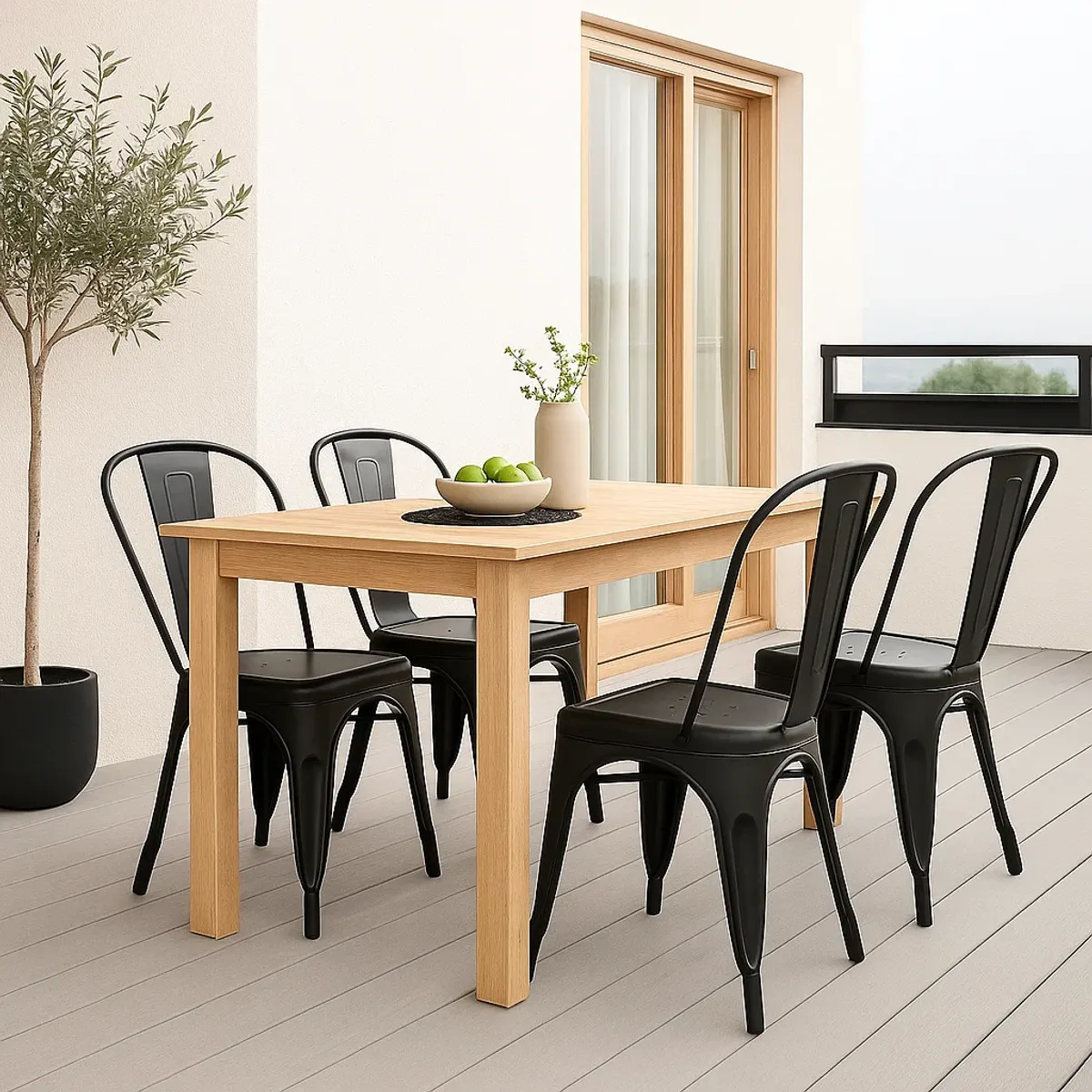 KLIK - Pack de 4 Sillas Tolix Negras KLIK