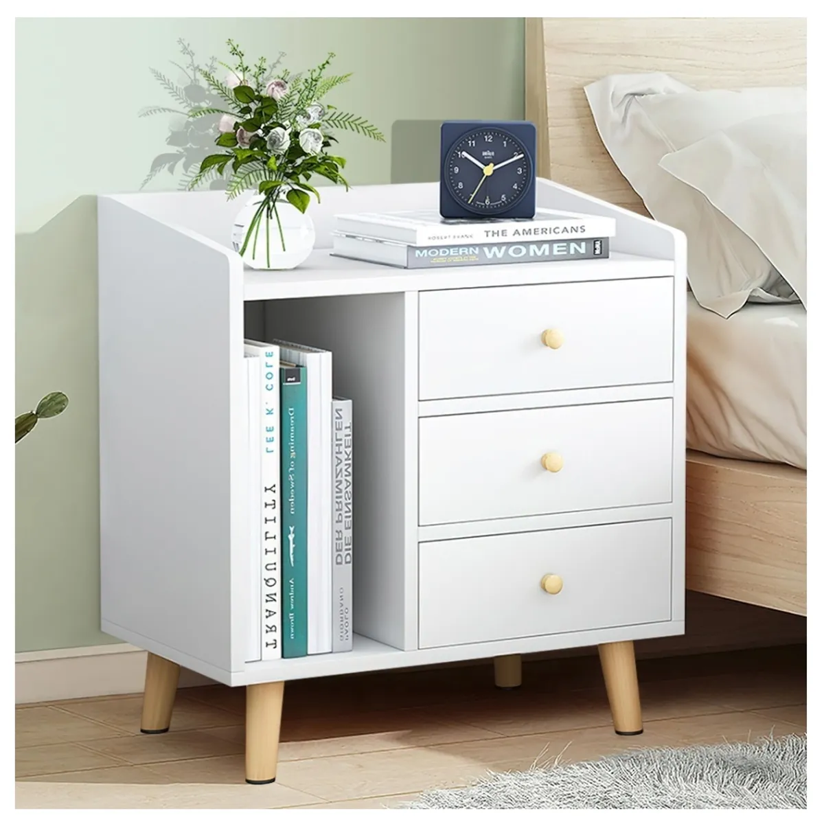 HOMER DESIGN - Velador 2 Niveles Con 3 Cajones Homer Design 62*30*43 CT013-W