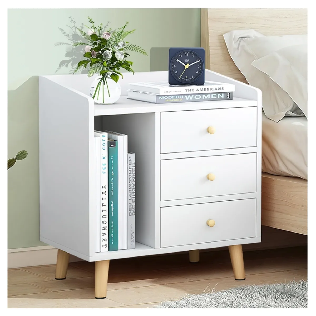 HOMER DESIGN - Velador 2 Niveles Con 3 Cajones Homer Design 62*30*43 CT013-W