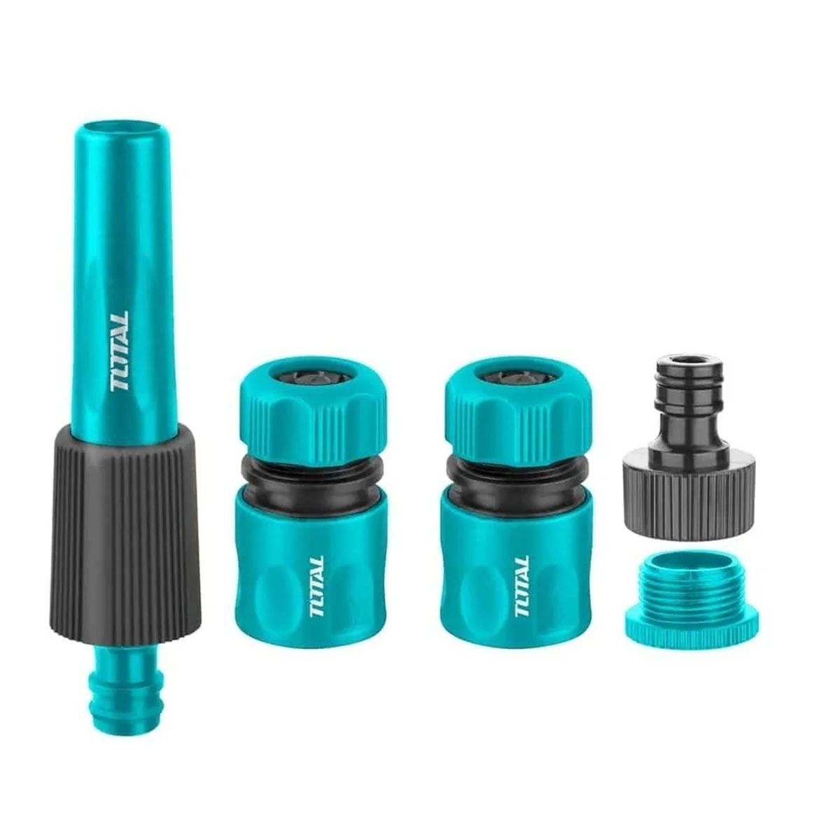 TOTAL TOOLS - Kit Juego Boquillas Giratorias Para Manguera 5 Piezas