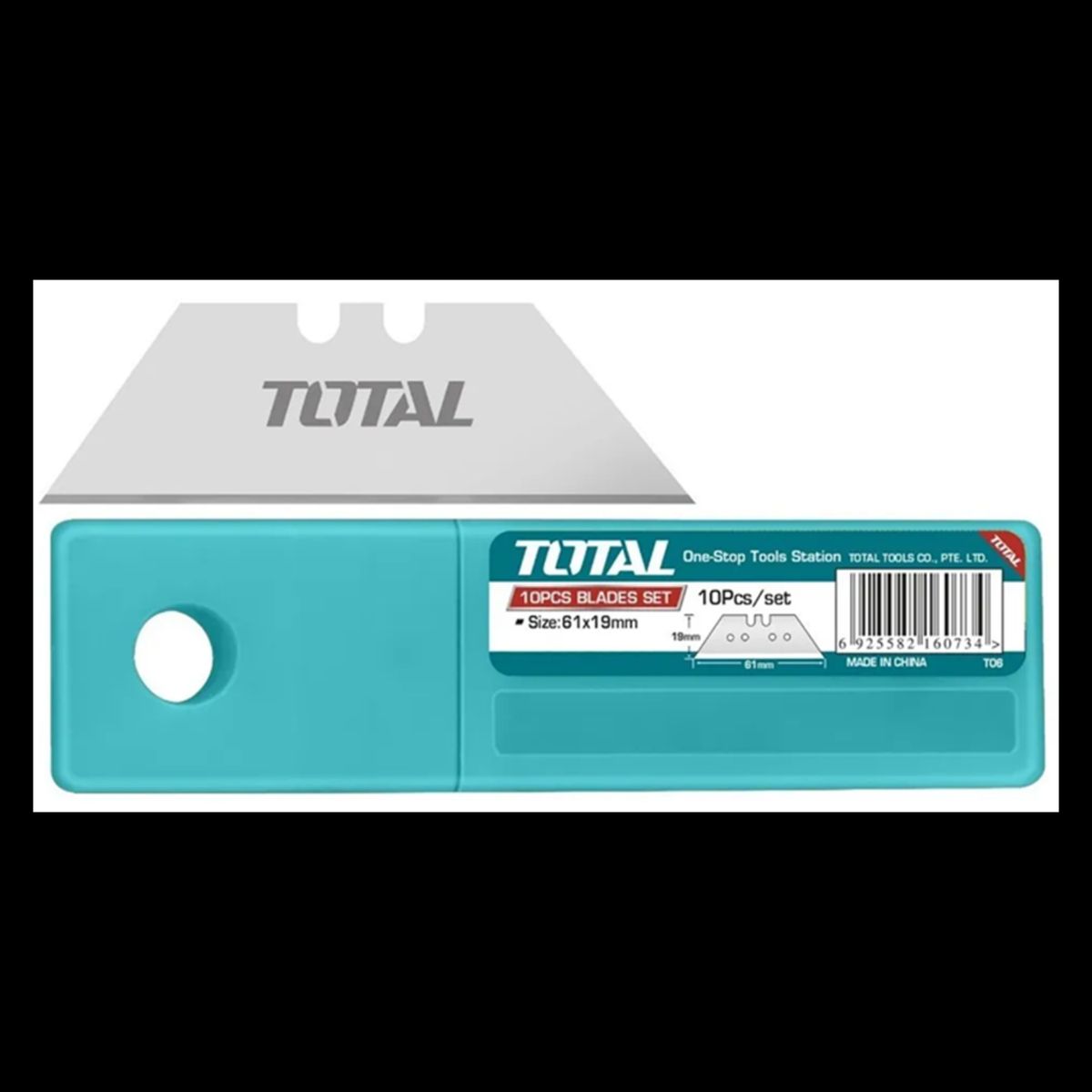 TOTAL TOOLS - 10x Repuesto Hoja Cuchillo Cartonero Retráctil THT519001