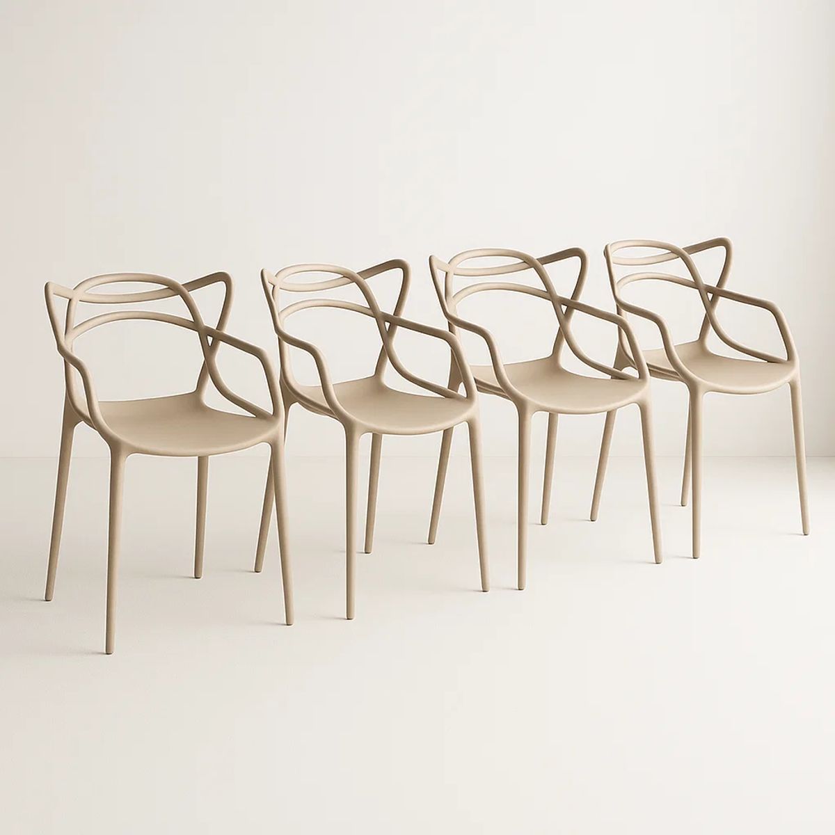 KLIK - Pack de 4 sillas de terraza o comedor Master - Beige KLIK