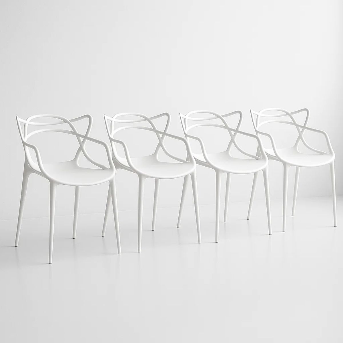 KLIK - Pack de 4 sillas de terraza o comedor Master - Blancas KLIK