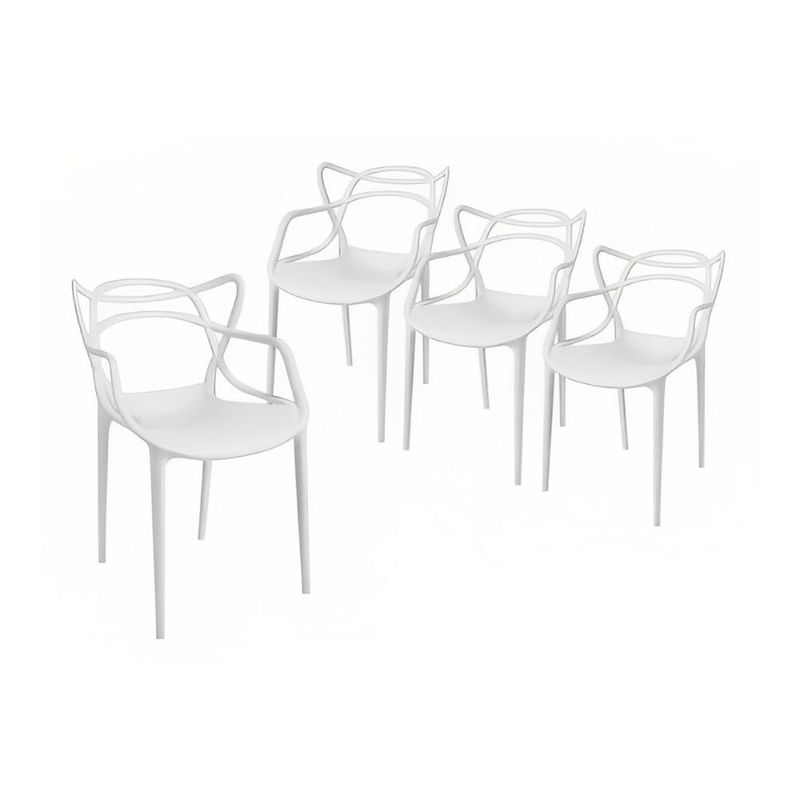 KLIK - Pack de 4 sillas de terraza o comedor Master - Blancas KLIK