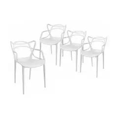 KLIK - Pack de 4 sillas de terraza o comedor Master - Blancas