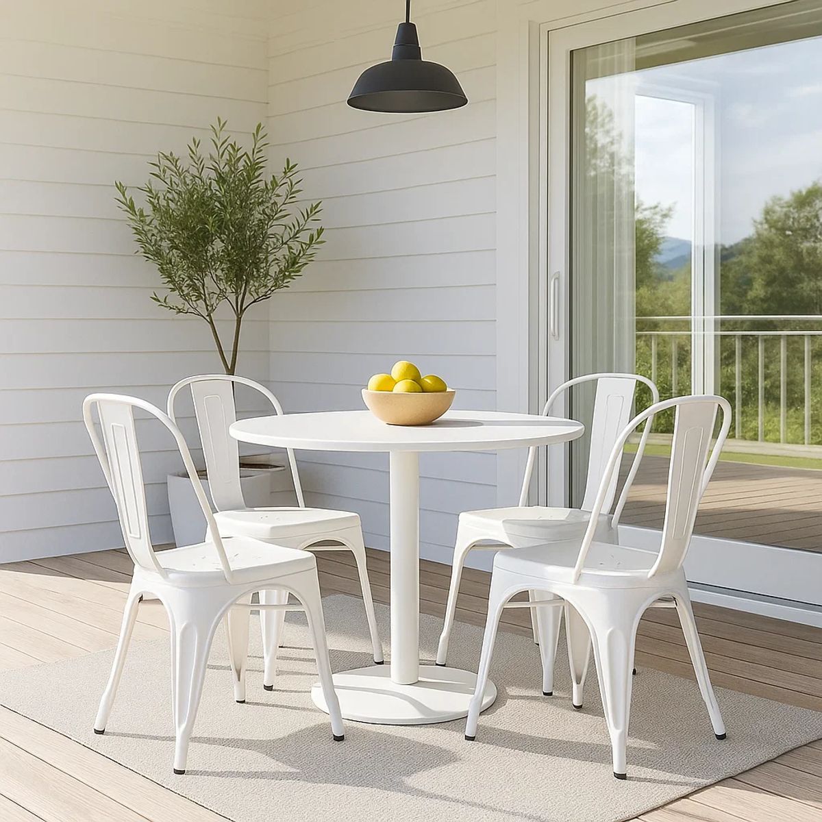 KLIK - Pack de 4 sillas Tolix Blancas KLIK