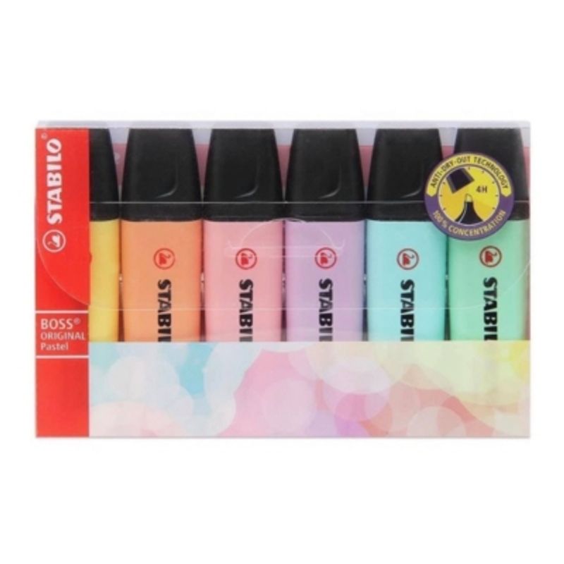 STABILO - Set 6 Destacadores Stabilo Boss Colores Pastel
