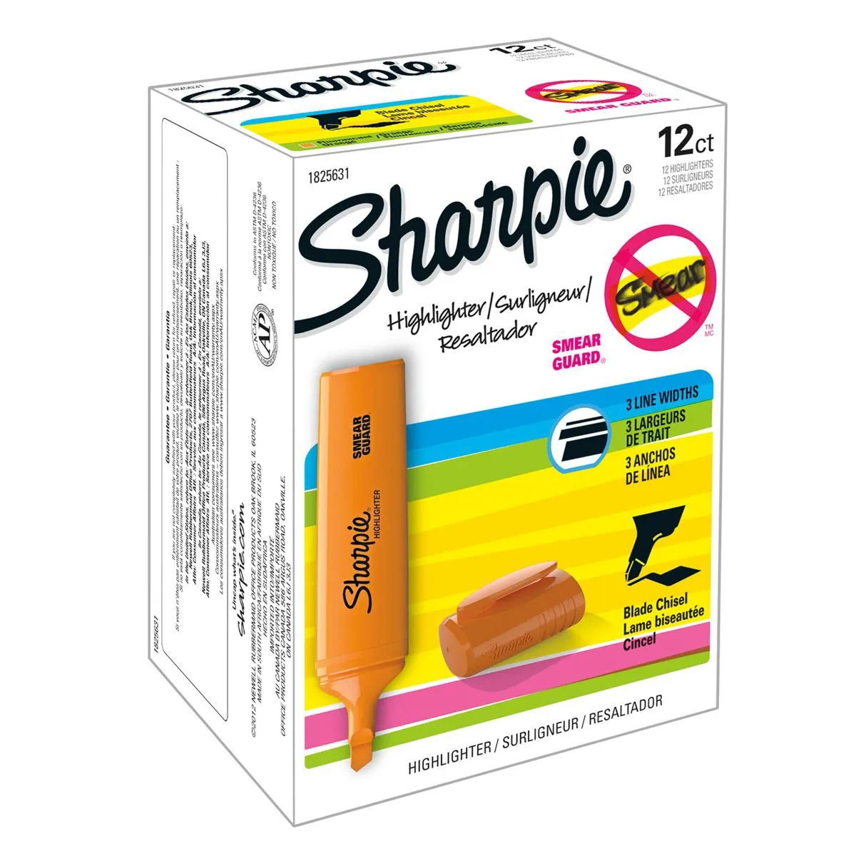 SHARPIE - Destacador Sharpie Blade Naranjo Caja x12