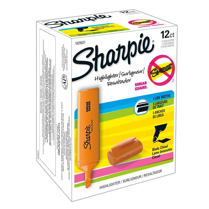 SHARPIE - Destacador Sharpie Blade Naranjo Caja x12