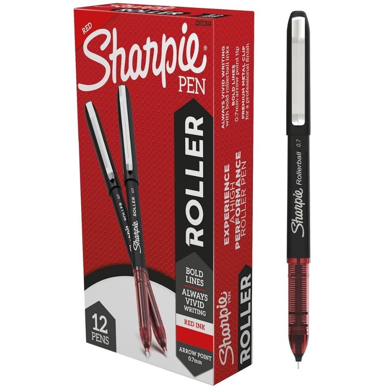 SHARPIE - Roller Sharpie Punta Fina Rojo x12