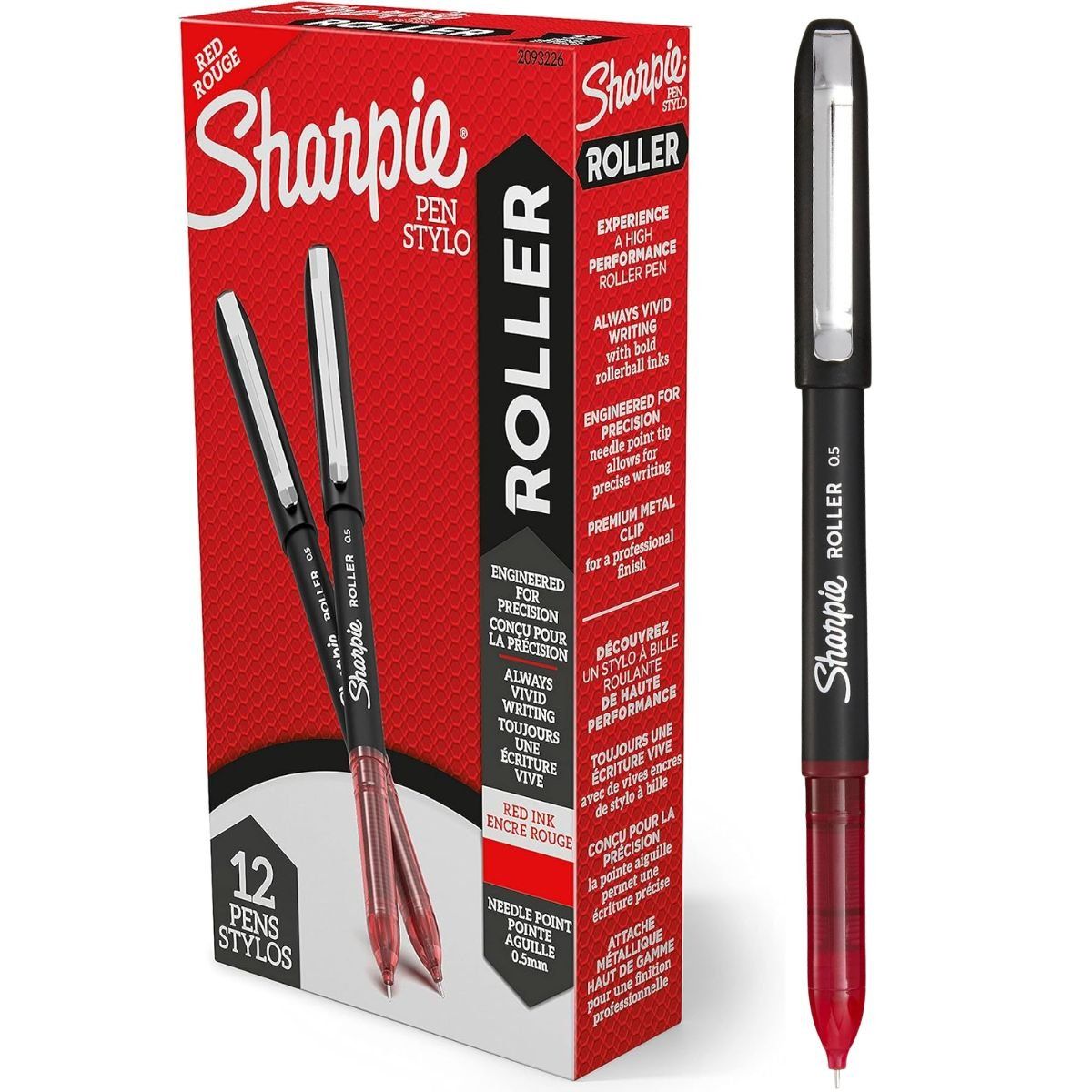SHARPIE - Roller Sharpie Punta Ultrafina Rojo x12