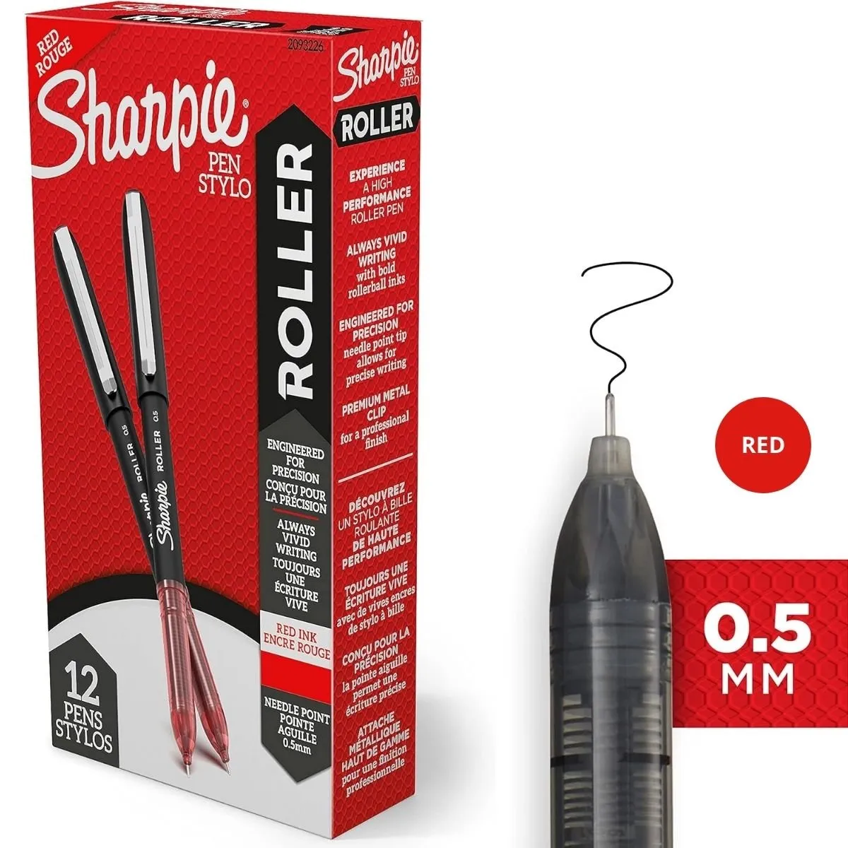 SHARPIE - Roller Sharpie Punta Ultrafina Rojo x12