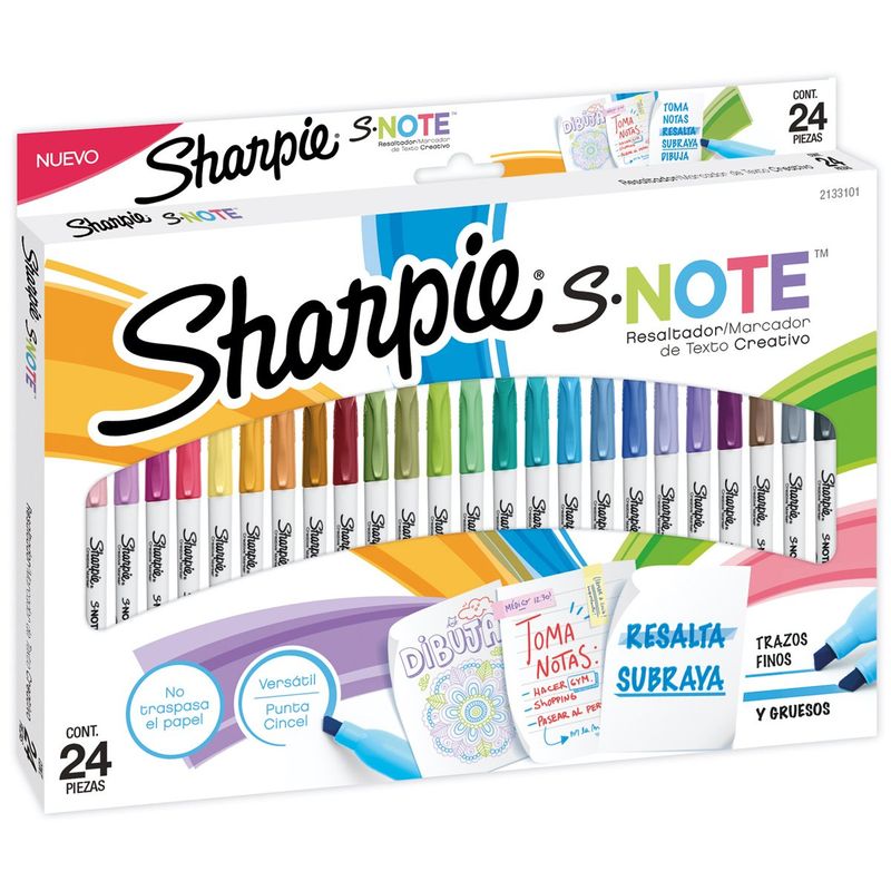 SHARPIE - Destacadores Sharpie Note Set 24 Tonos Pasteles