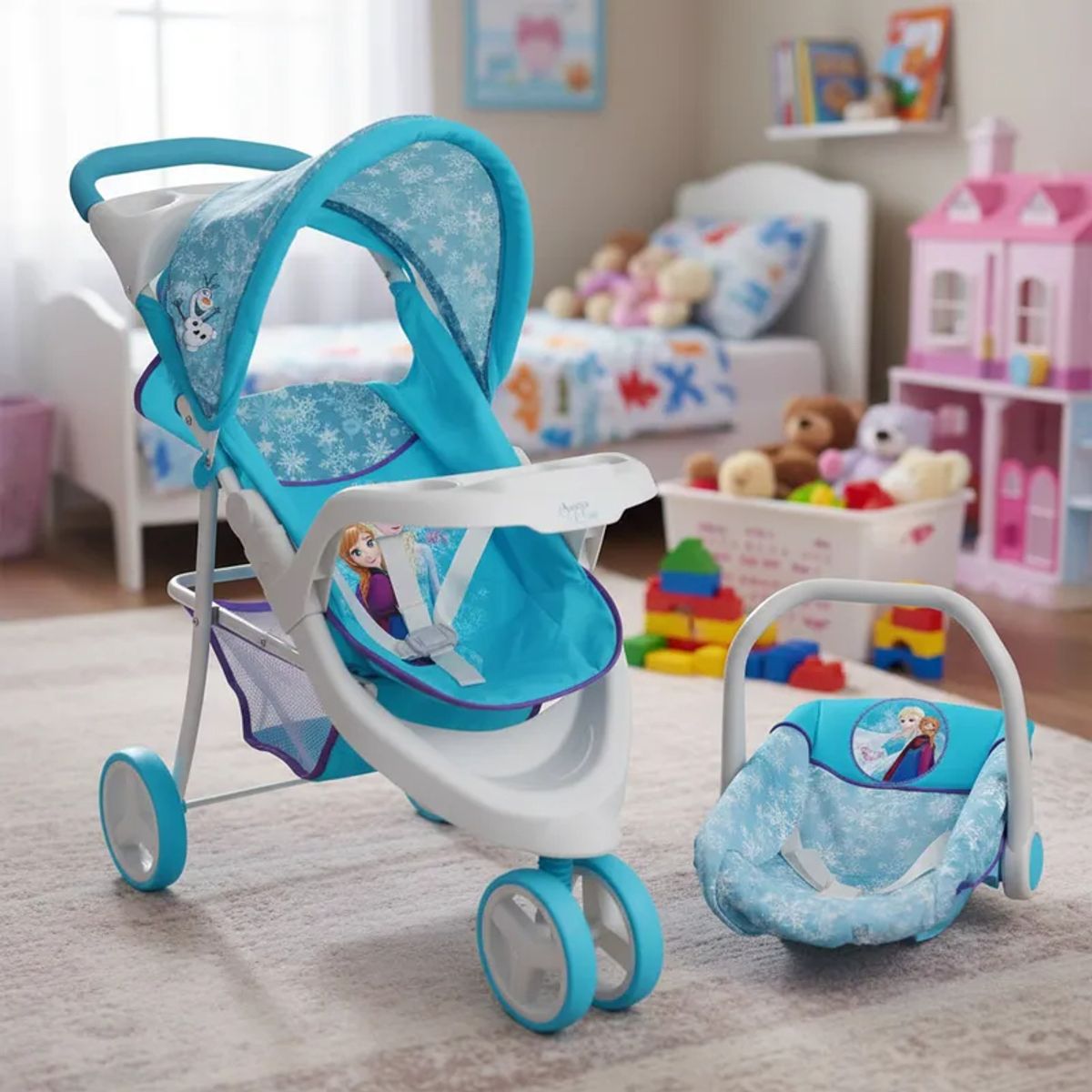 DISNEY - Coche de Juguete para Muñeca Jogger + Silla Frozen Disney
