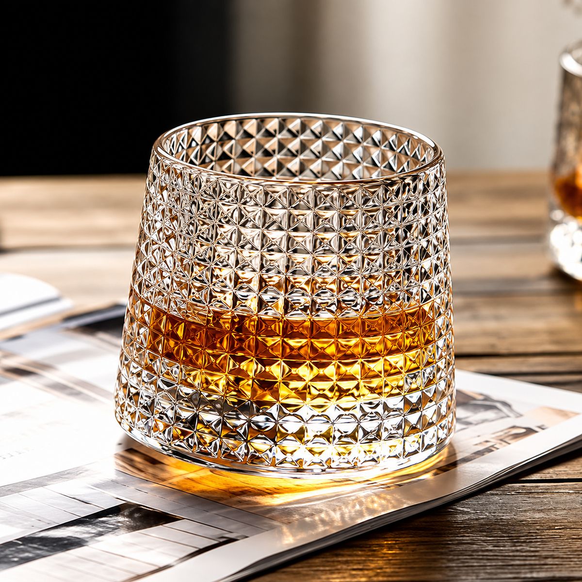 OEM - Pack 6 Vasos Coñac Whisky Con Giro 360 Vaso Vidrio 360 - Blanco - 1