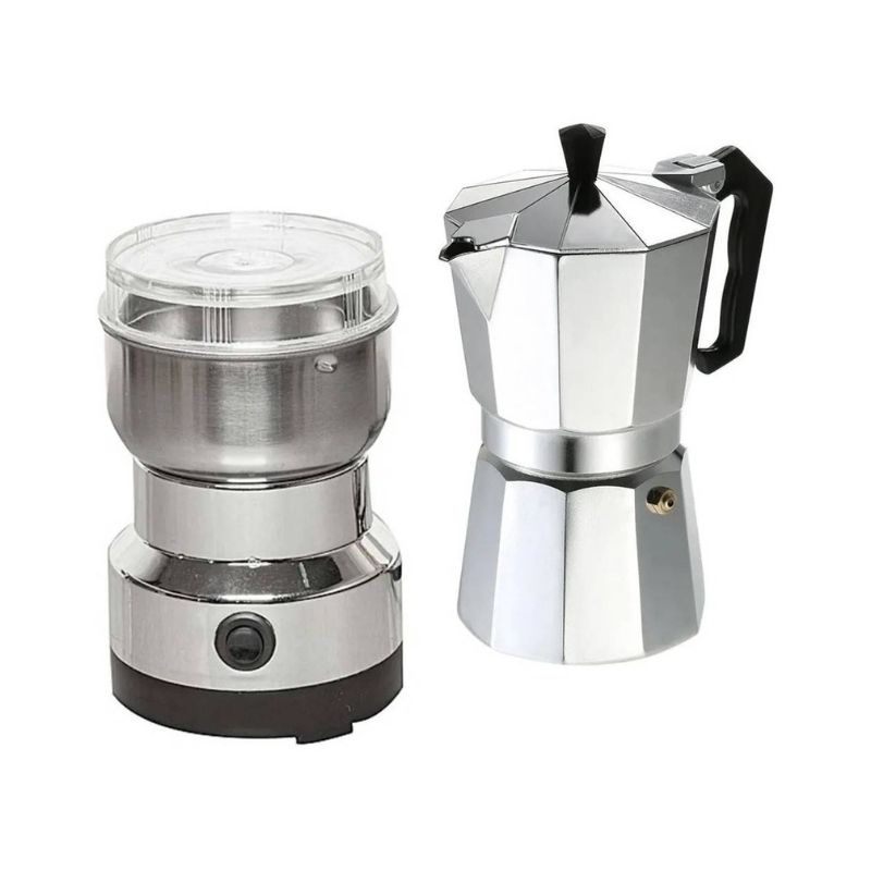 GENERICO - Pack Moledor Eléctrico De Café  Cafetera Italiana Greca grande