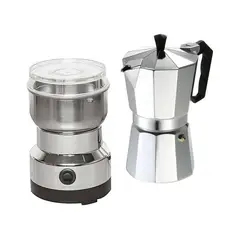 GENERICO - Pack Moledor Eléctrico De Café Cafetera Italiana Greca grande