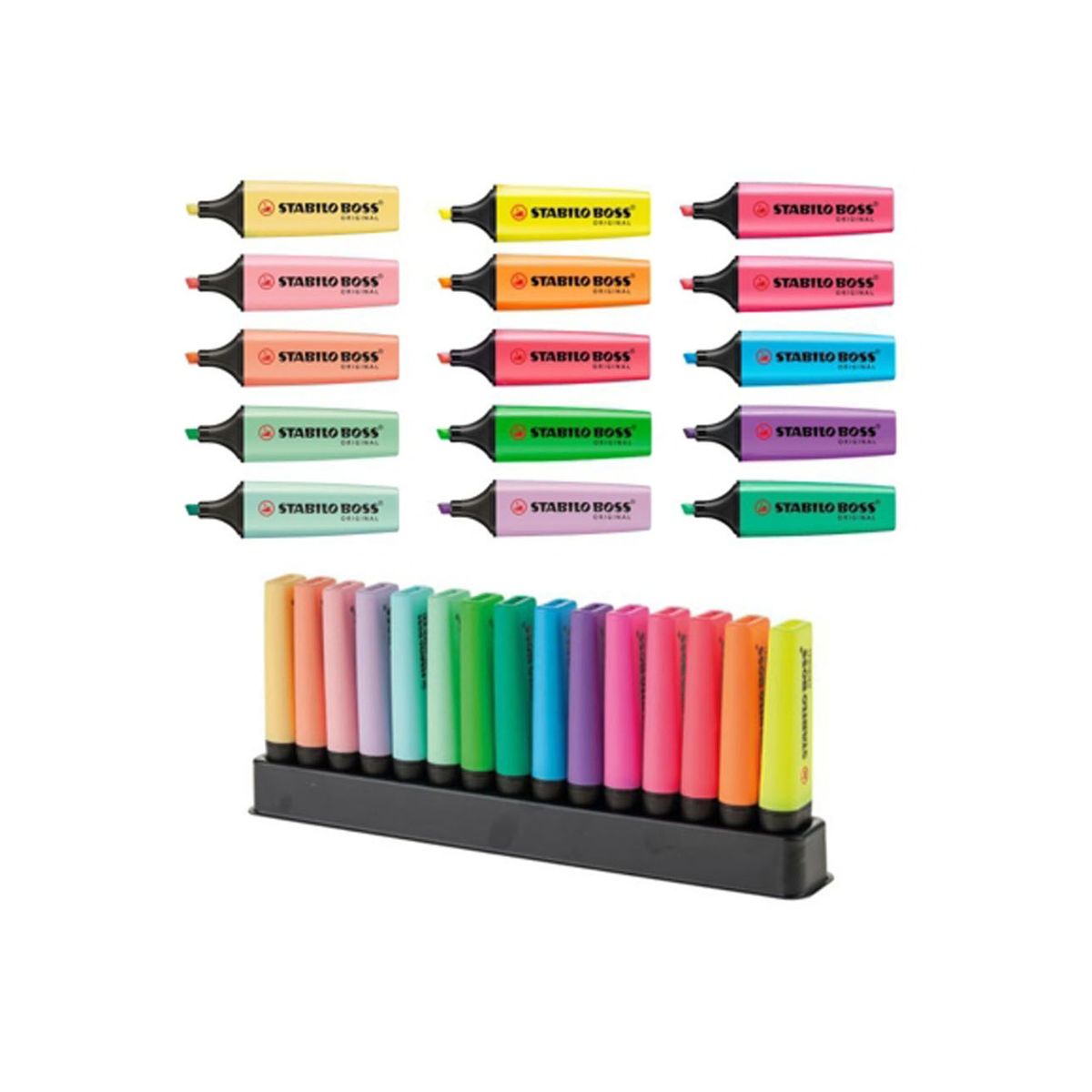 STABILO - Set 15 destacadores Stabilo boss + deskset