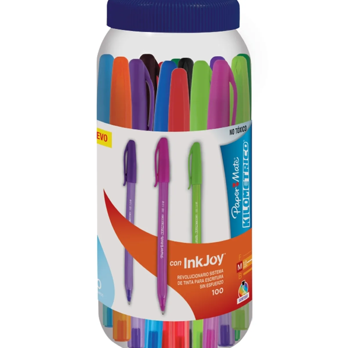 PAPER MATE - Boligrafo Inkjoy 100St Paper Mate Surtidos Canister X40