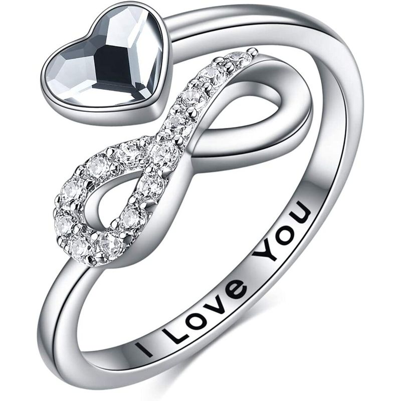 GENERICO - Anillo infinito plata 925 ajustable joya mujer elegante